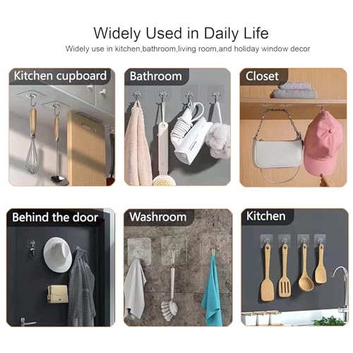 HASTHIP® 30 Pack Wall Hooks Strong Acrylic Backing Glue Self-Adhesive for Bathroom Kitchen Waterproof Ultra Adhesive Clear 3PCS HASTHIP® 30 Pack Wall Hooks Strong Acrylic Backing Glue Self-Adhesive for Bathroom Kitchen Waterproof Ultra Adhesive Clear 3PCS